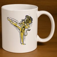 Karate Lion Kick 11oz C Handle Ceramic Mug