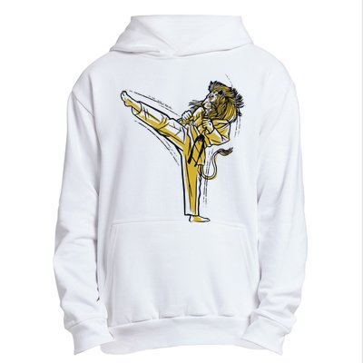 Karate Lion Kick Urban Pullover Hoodie