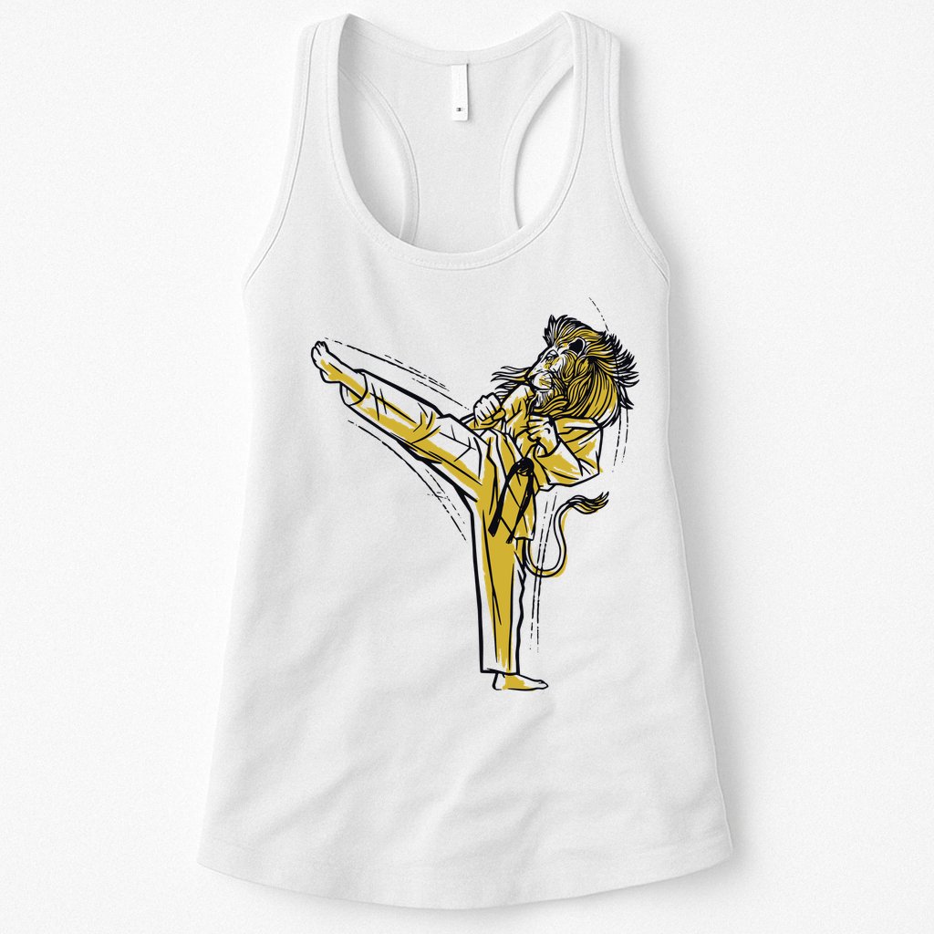 Karate Lion Kick Womens Tank Top