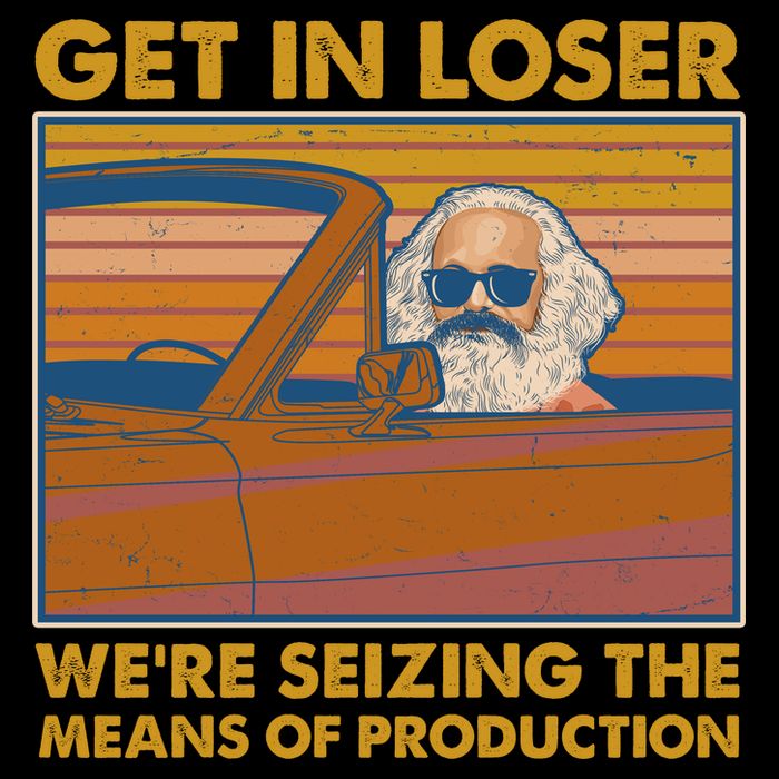 Karl Marx Get In Loser We're Seizing The Means Of Production  16 in Basic Backpack