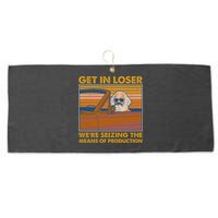 Karl Marx Get In Loser We're Seizing The Means Of Production  Large Microfiber Waffle Golf Towel