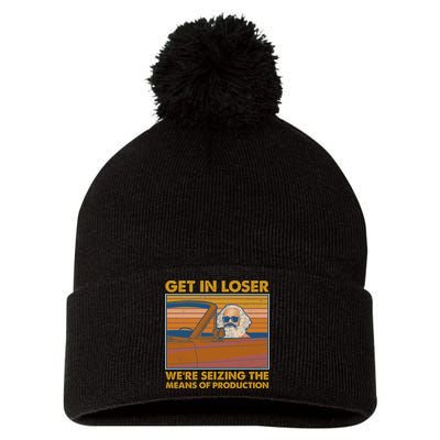 Karl Marx Get In Loser We're Seizing The Means Of Production  Pom Pom 12in Knit Beanie
