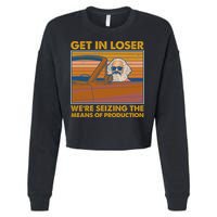 Karl Marx Get In Loser We're Seizing The Means Of Production  Cropped Pullover Crew