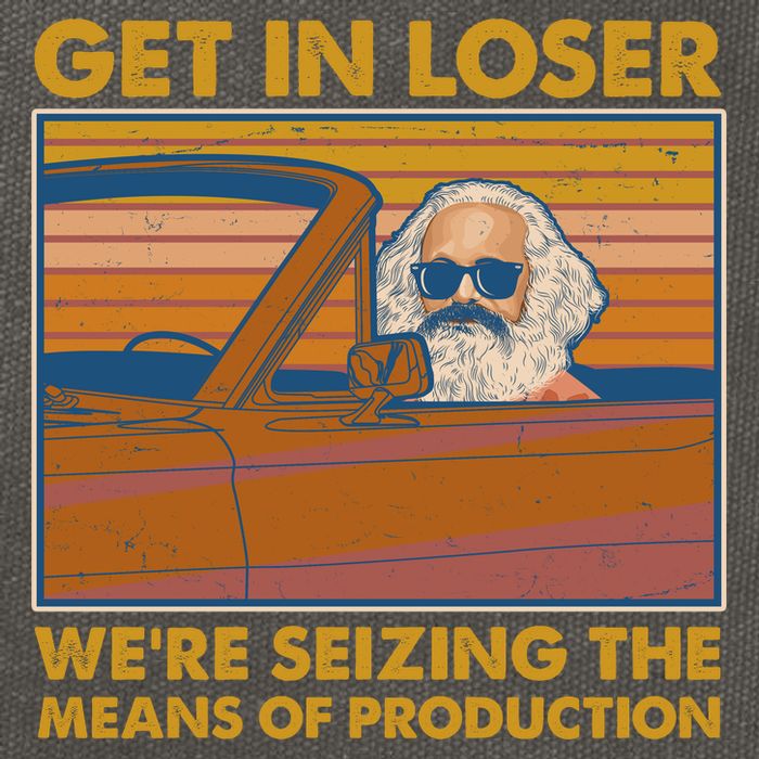Karl Marx Get In Loser We're Seizing The Means Of Production  Cotton Canvas Backpack