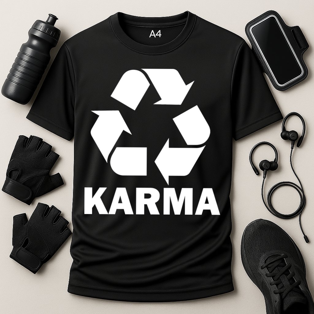 Karma Recycling Logo Cooling Performance Crew T-Shirt
