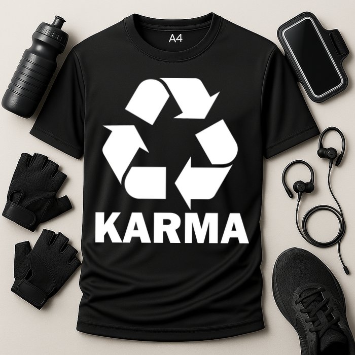Karma Recycling Logo Cooling Performance Crew T-Shirt