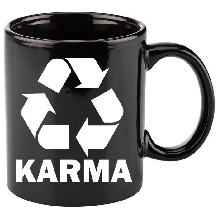 Karma Recycling Logo 11oz C Handle Ceramic Mug