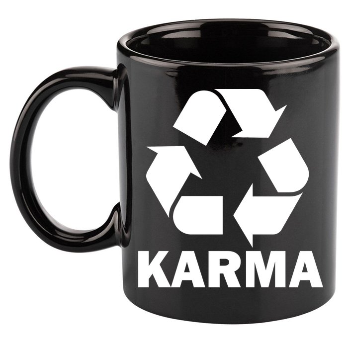 Karma Recycling Logo 11oz C Handle Ceramic Mug