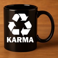 Karma Recycling Logo 11oz C Handle Ceramic Mug