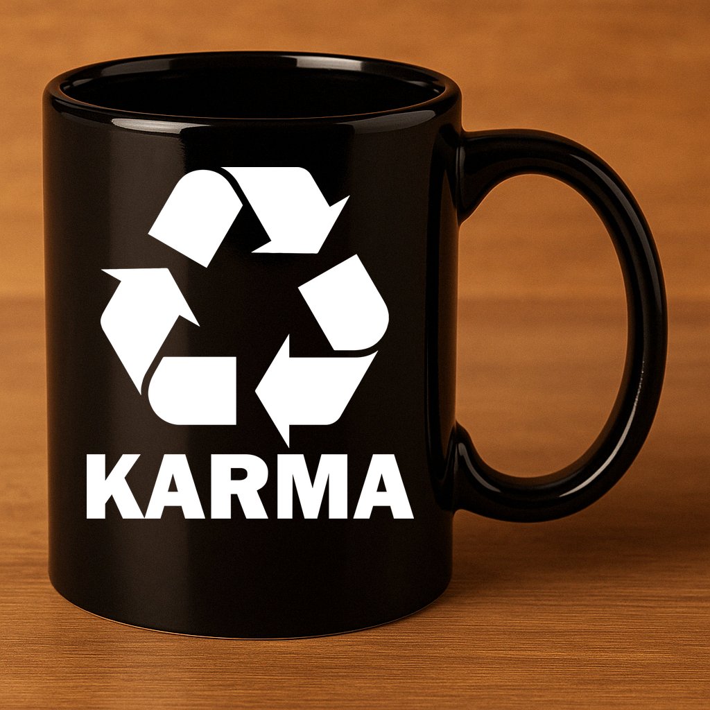 Karma Recycling Logo 11oz C Handle Ceramic Mug