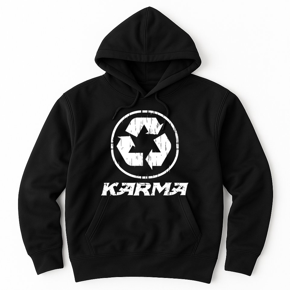 KARMA Yoga Meditation Peace Aum Recycle Hoodie