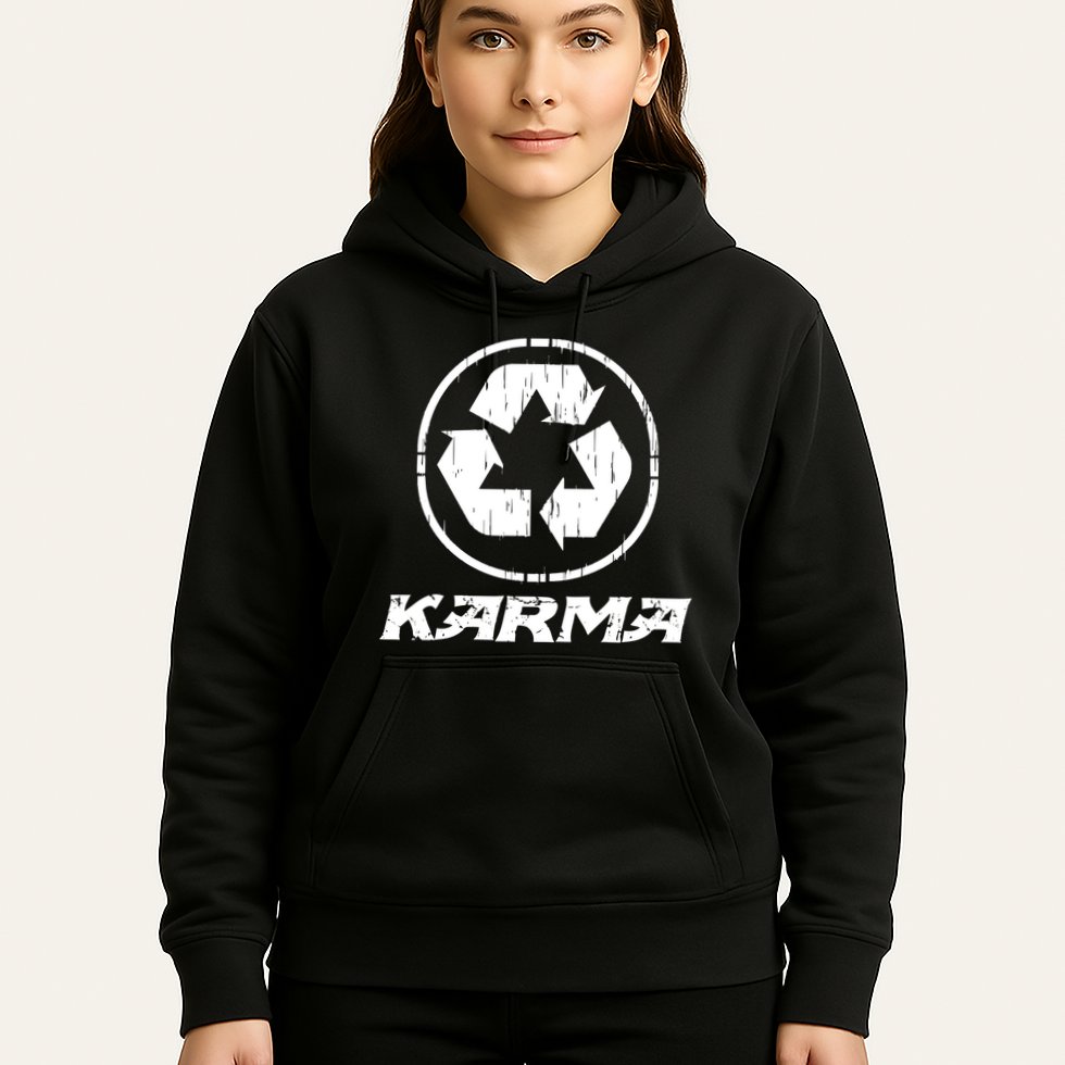 KARMA Yoga Meditation Peace Aum Recycle Hoodie