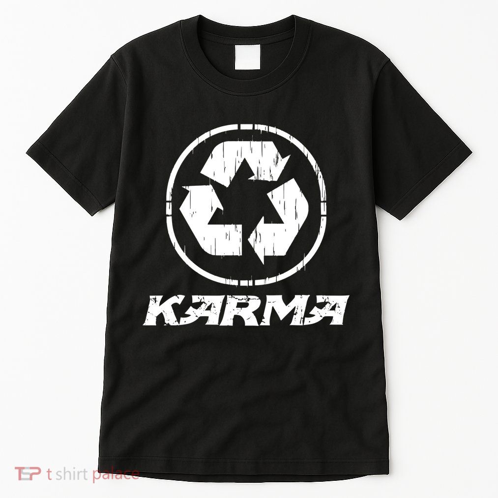 KARMA Yoga Meditation Peace Aum Recycle Tall T-Shirt