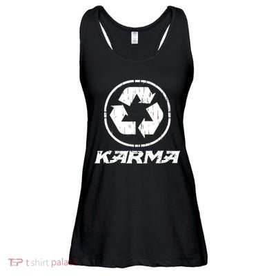 KARMA Yoga Meditation Peace Aum Recycle Ladies Essential Flowy Tank