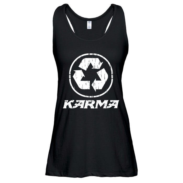 KARMA Yoga Meditation Peace Aum Recycle Ladies Essential Flowy Tank