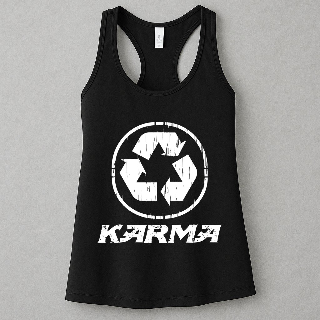 KARMA Yoga Meditation Peace Aum Recycle Womens Tank Top