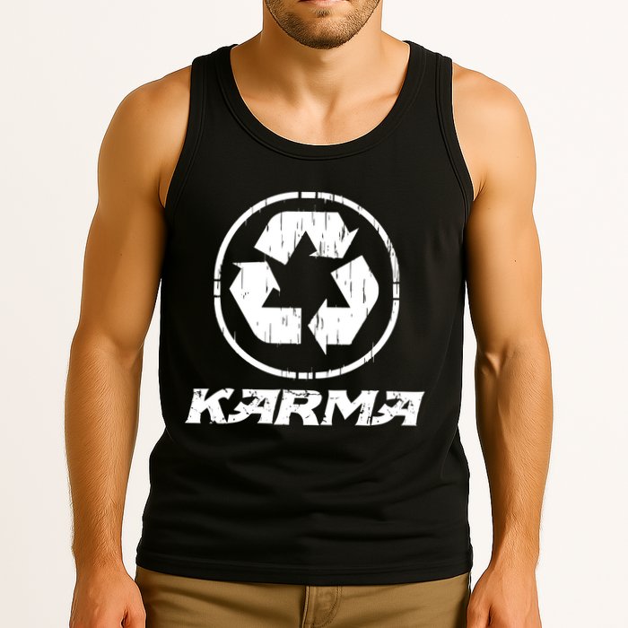 KARMA Yoga Meditation Peace Aum Recycle Tank Top