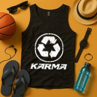 KARMA Yoga Meditation Peace Aum Recycle Tank Top