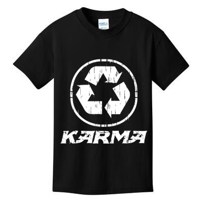 KARMA Yoga Meditation Peace Aum Recycle Kids T-Shirt