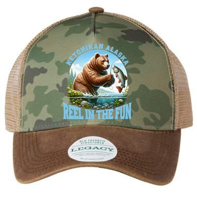 Ketchikan Alaska Salmon Fishing Bear Gift Legacy Tie Dye Trucker Hat