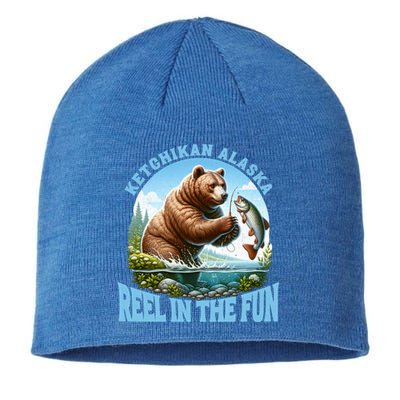 Ketchikan Alaska Salmon Fishing Bear Gift Sustainable Beanie