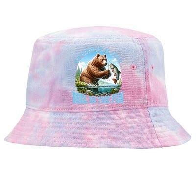 Ketchikan Alaska Salmon Fishing Bear Gift Tie-Dyed Bucket Hat