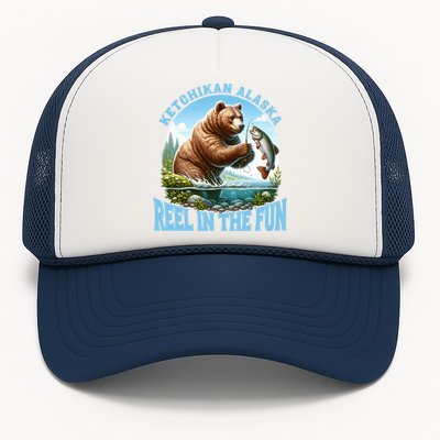 Ketchikan Alaska Salmon Fishing Bear Gift Trucker Hat