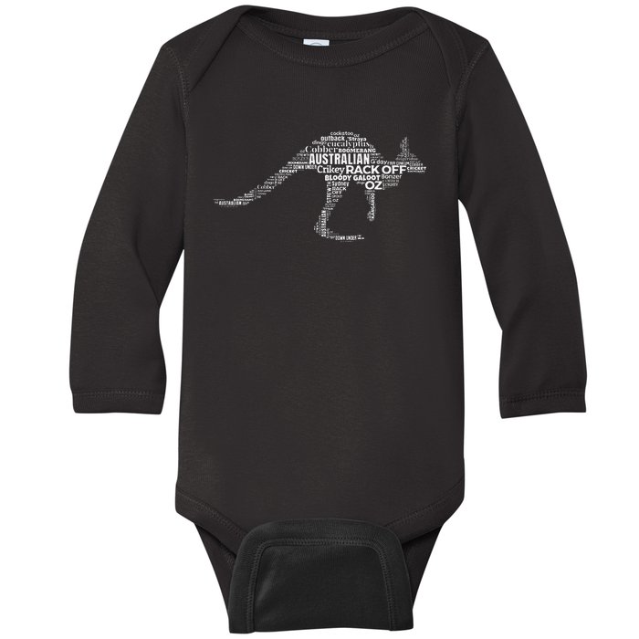 Kangaroo Australian Slang S For Aussies Australia Baby Long Sleeve Bodysuit