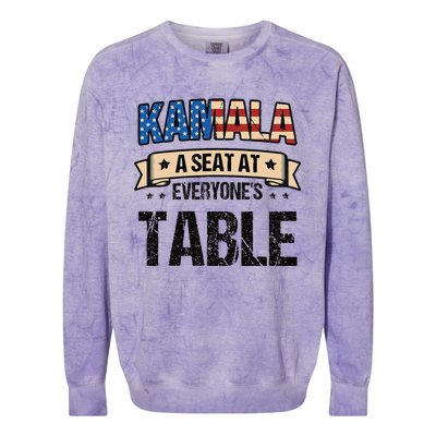 Kamala A Seat At EveryoneS Table Kamala Harris Colorblast Crewneck Sweatshirt