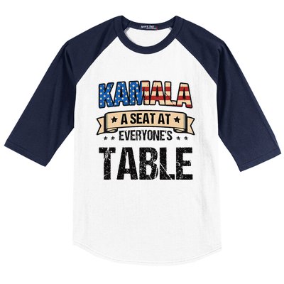 Kamala A Seat At EveryoneS Table Kamala Harris Baseball Sleeve Shirt