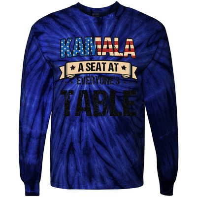 Kamala A Seat At EveryoneS Table Kamala Harris Tie-Dye Long Sleeve Shirt