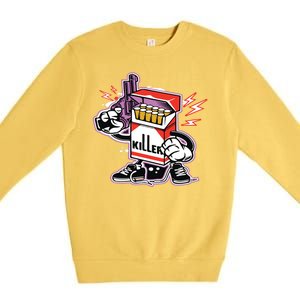 Killer Anti Smoking Cigarettes Funny Graffiti Cartoon Premium Crewneck Sweatshirt