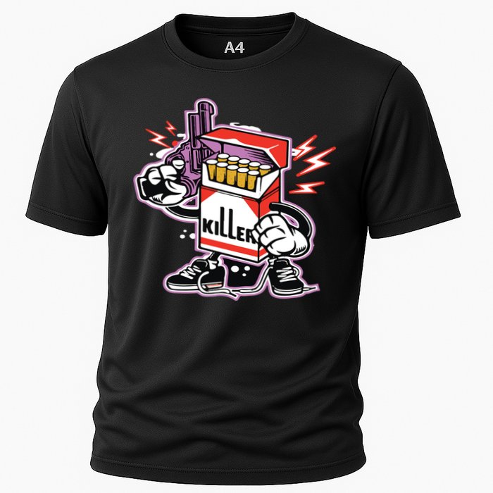 Killer Anti Smoking Cigarettes Funny Graffiti Cartoon Cooling Performance Crew T-Shirt