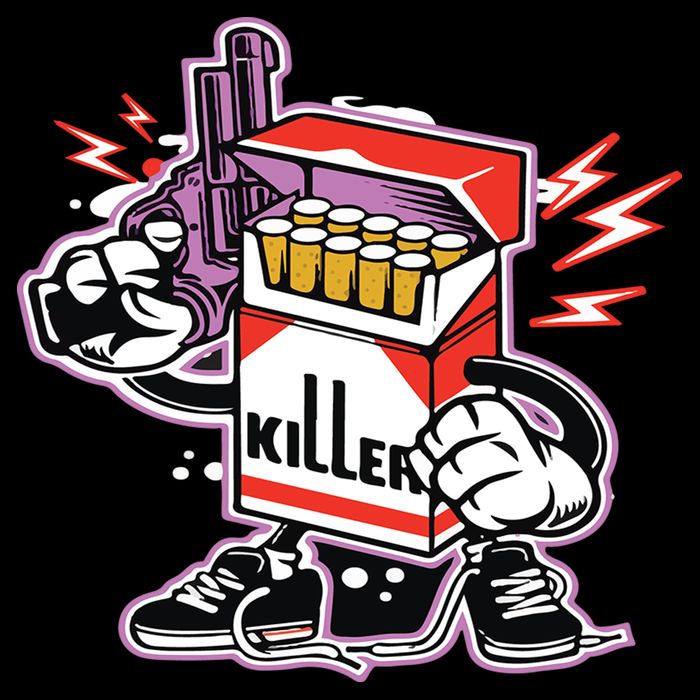Killer Anti Smoking Cigarettes Funny Graffiti Cartoon Hoodie