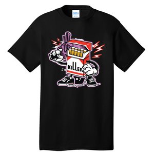 Killer Anti Smoking Cigarettes Funny Graffiti Cartoon Tall T-Shirt