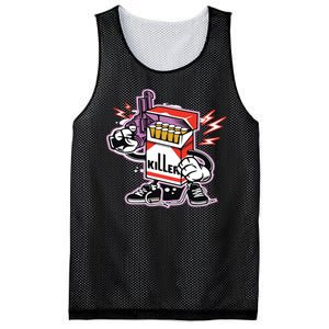 Killer Anti Smoking Cigarettes Funny Graffiti Cartoon Mesh Reversible Basketball Jersey Tank