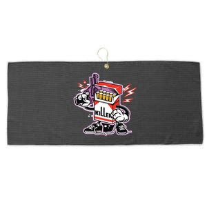 Killer Anti Smoking Cigarettes Funny Graffiti Cartoon Large Microfiber Waffle Golf Towel