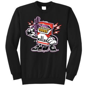 Killer Anti Smoking Cigarettes Funny Graffiti Cartoon Tall Sweatshirt