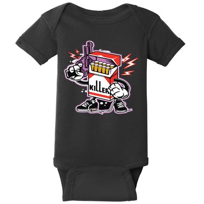 Killer Anti Smoking Cigarettes Funny Graffiti Cartoon Baby Bodysuit