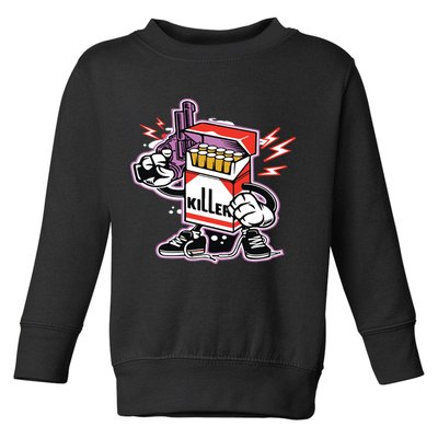Killer Anti Smoking Cigarettes Funny Graffiti Cartoon Toddler Sweatshirt