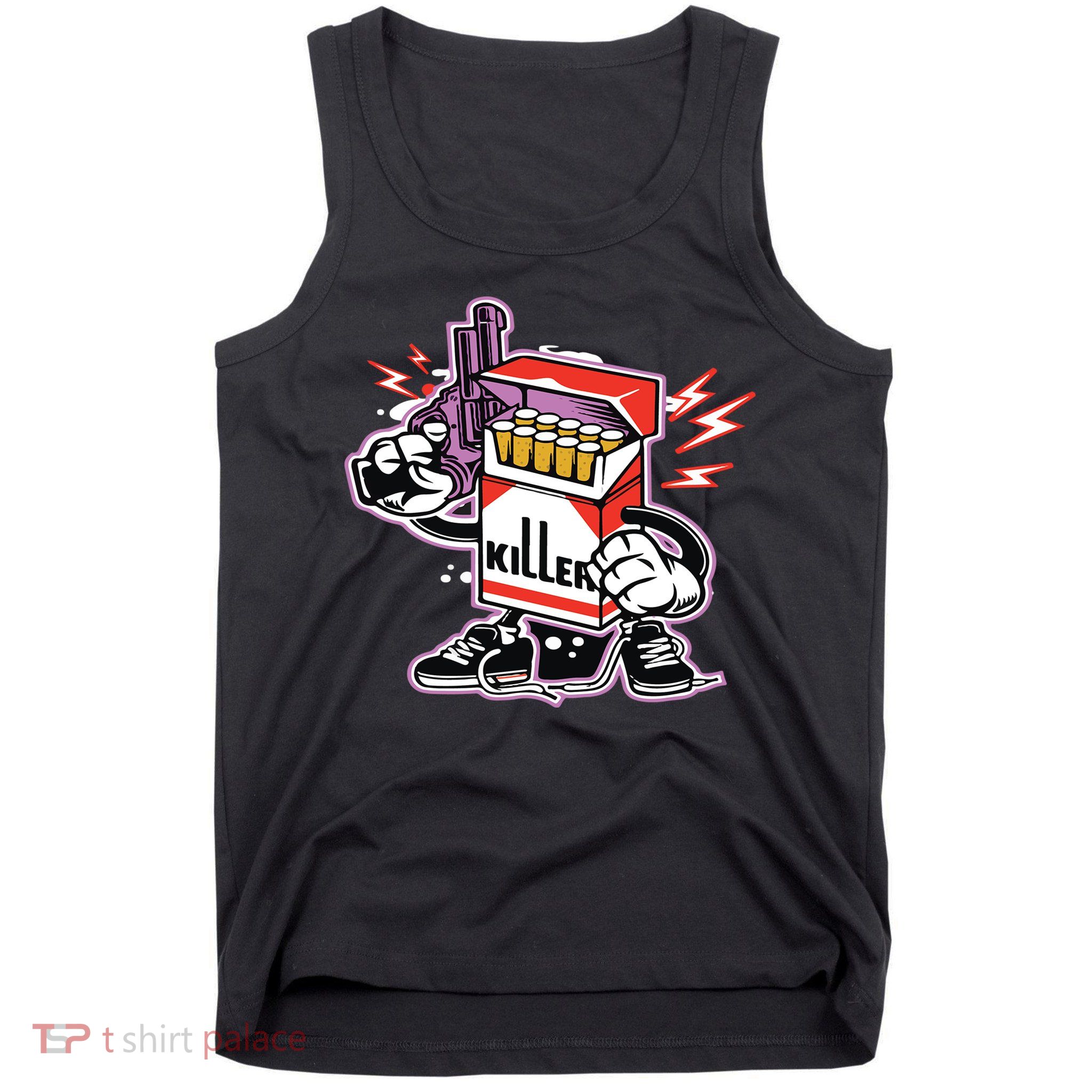 Killer Anti Smoking Cigarettes Funny Graffiti Cartoon Tank Top
