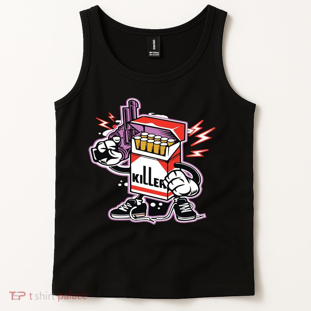 Killer Anti Smoking Cigarettes Funny Graffiti Cartoon Tank Top