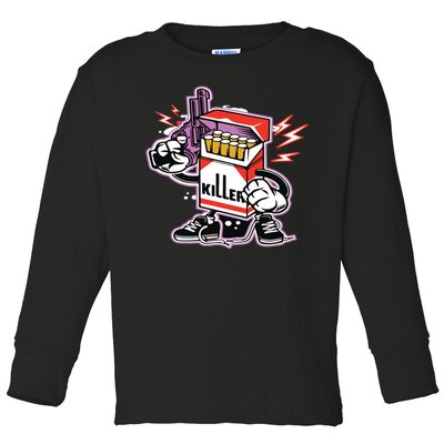 Killer Anti Smoking Cigarettes Funny Graffiti Cartoon Toddler Long Sleeve Shirt