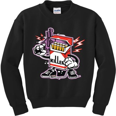 Killer Anti Smoking Cigarettes Funny Graffiti Cartoon Kids Sweatshirt