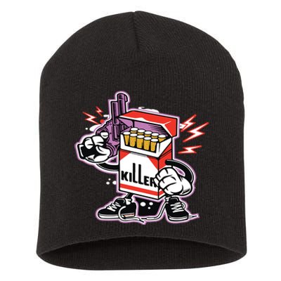 Killer Anti Smoking Cigarettes Funny Graffiti Cartoon Short Acrylic Beanie