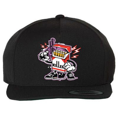 Killer Anti Smoking Cigarettes Funny Graffiti Cartoon Wool Snapback Cap