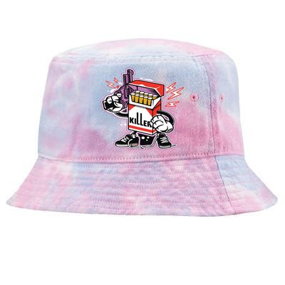 Killer Anti Smoking Cigarettes Funny Graffiti Cartoon Tie-Dyed Bucket Hat