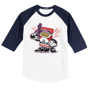 Killer Anti Smoking Cigarettes Funny Graffiti Cartoon Baseball Sleeve Shirt