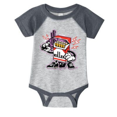 Killer Anti Smoking Cigarettes Funny Graffiti Cartoon Infant Baby Jersey Bodysuit