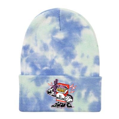 Killer Anti Smoking Cigarettes Funny Graffiti Cartoon Tie Dye 12in Knit Beanie